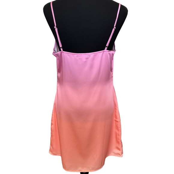 NEW BP. NORDSTROM Pink Mystic Canyon Dip dye Cowl Neck Mini dress Large VACAY - Picture 2 of 7
